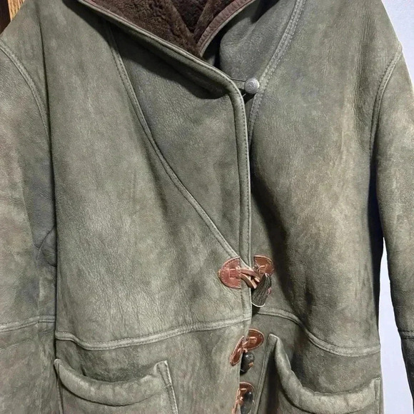 Timberland Shearling Fur Lining Jacket green brown medium men - Picture 6 of 10